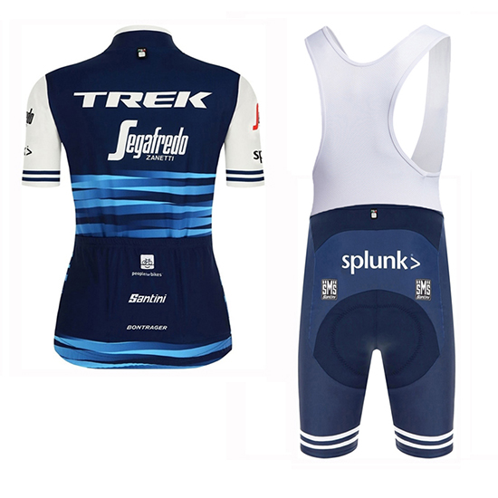 2019 Maillot Mujer Trek Segafredo Tirantes Mangas Cortas Azul